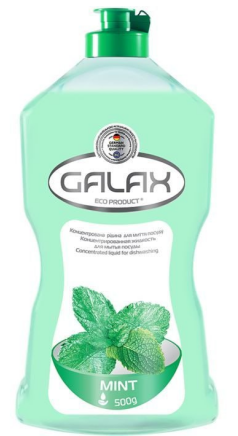 GALAX Рідина для посуду "М'ята" 500г концентрат